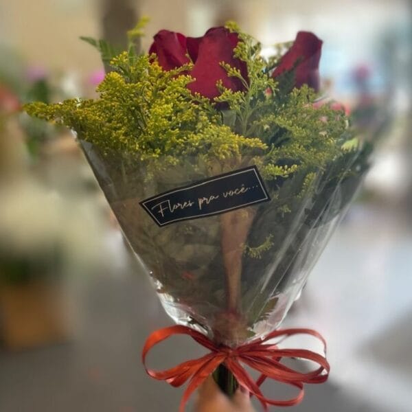Mini Buquê 3 Rosas Vermelhas - Imagem 2