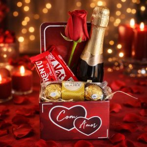 Mini Cesta Chocolates e Espumante