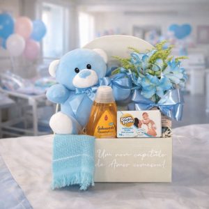 Cesta Maternidade Aconchego Azul