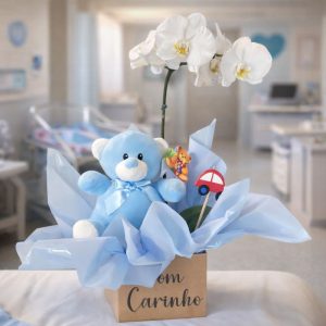 Orquídea maternidade ursinho azul